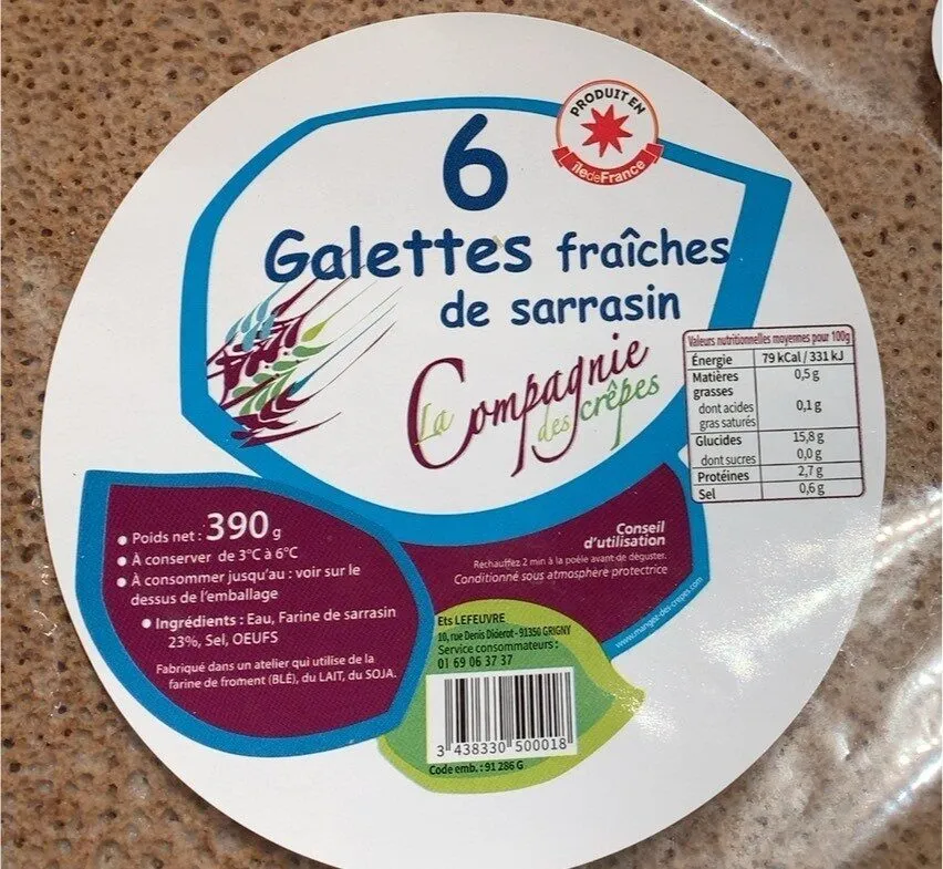 6 galettes fraîches de Sarrasin