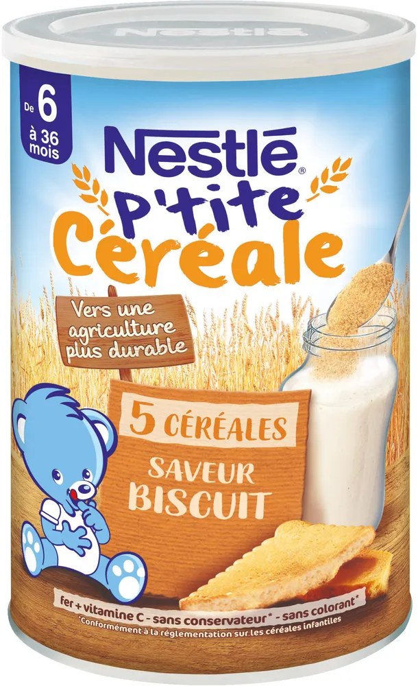 NESTLE P'TITE CEREALE 5 Céréales Saveur Biscuit 415g