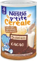 NESTLE P'TITE CEREALE 5 Céréales Cacao - Boîte 415g - Dès 6 mois