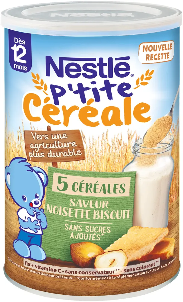 P'TITE CEREALE 5 Céréales Saveur Noisette Biscuit-415g-Dès 12 mois