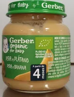 Gerber organic for baby pera y platano