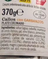 Callos con garbanzos