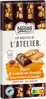 NESTLE L'ATELIER Tablette Chocolat noir biscuit caramel amandes - 170g