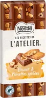 NESTLE L'ATELIER Tablette Chocolat lait biscuit noisettes - 170g