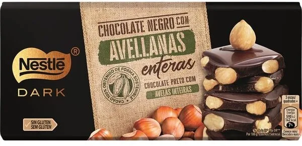 Chocolate negro con avellanas