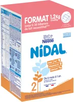NESTLE NIDAL 2 Lait de suite 2ème âge 2x600g dès 6 mois