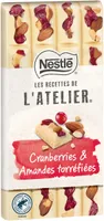 NESTLE L'ATELIERTablette Chocolat Blanc Cranberries & Amandes - 150g