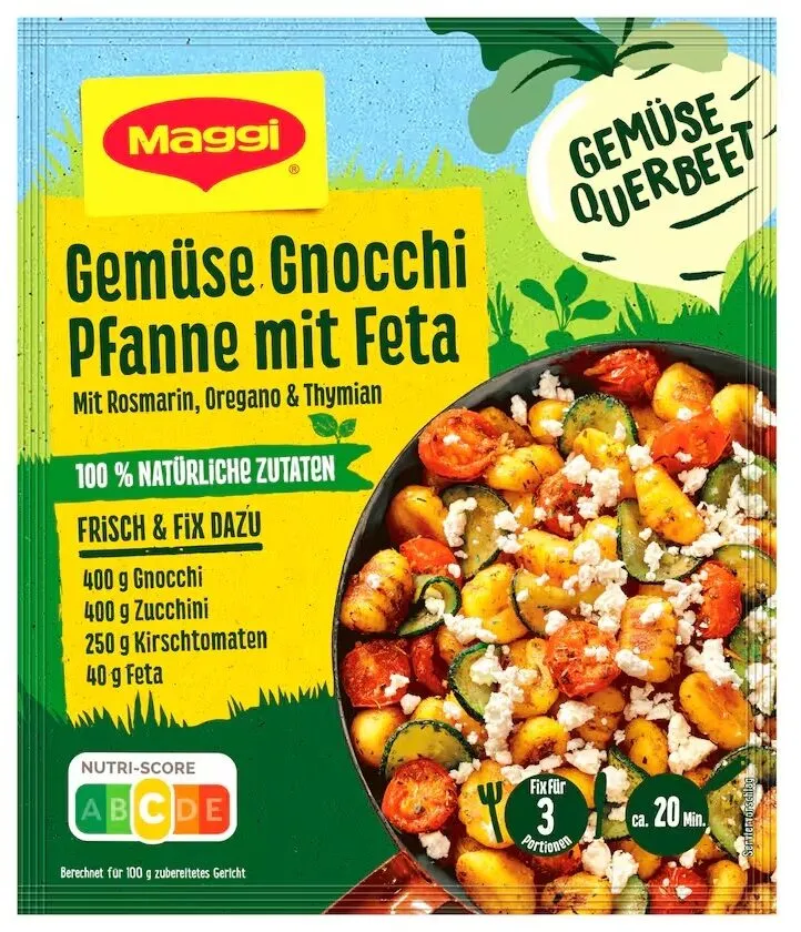 Gemüse Gnocchi Pfanne mit Feta