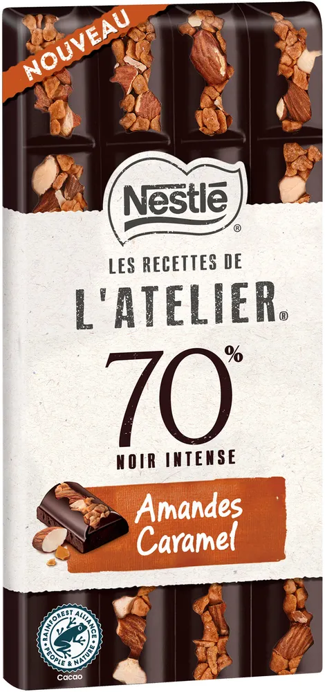 70% Noir intense Amandes Caramel