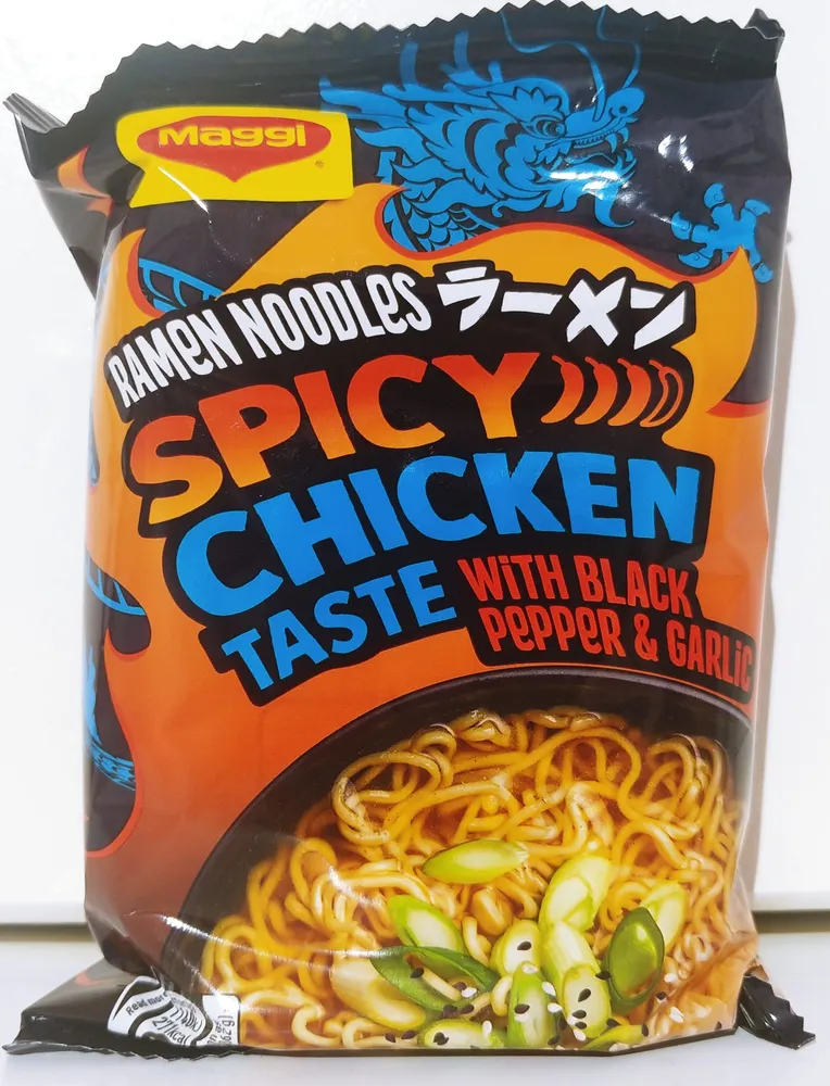 Ramen Noodles Spicy Chicken Taste with Black Pepper & Garlic