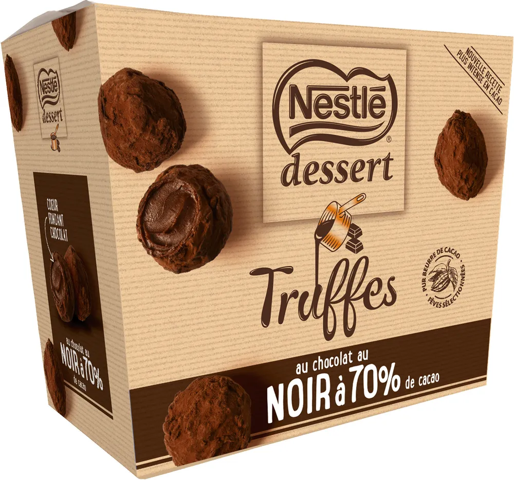 NESTLE DESSERT Truffes au chocolat Noir corsé 70% 250g