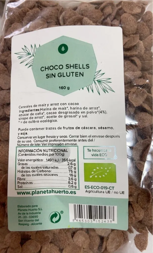 Choco shells sin gluten