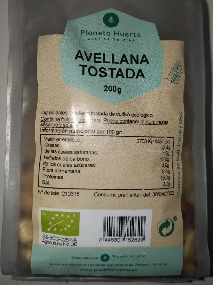 Avellana tostada