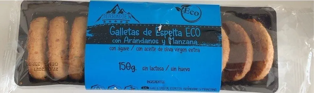 Galletas de espelta ECO con arándanos y manzana