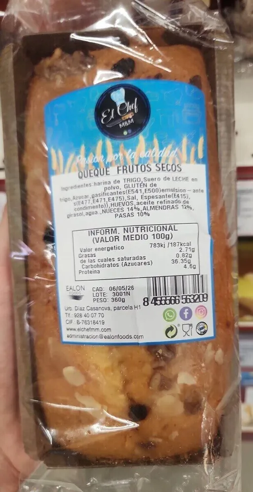 Queque frutos secos
