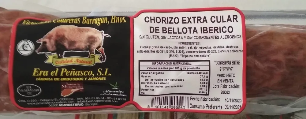 Chorizo extra cular bellota ibérico