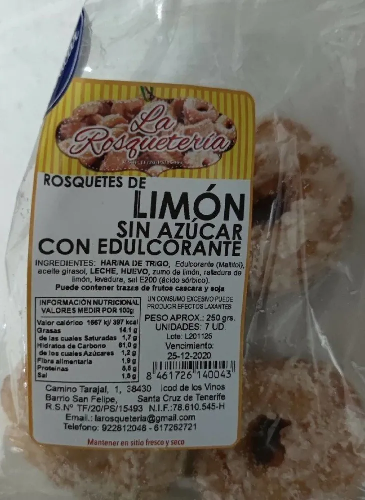 Rosquete de Limón con edulcorante