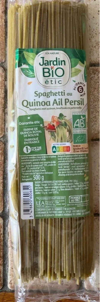 Spaghetti au quinoa ail persil