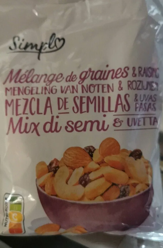 Mélange de graines et raisins