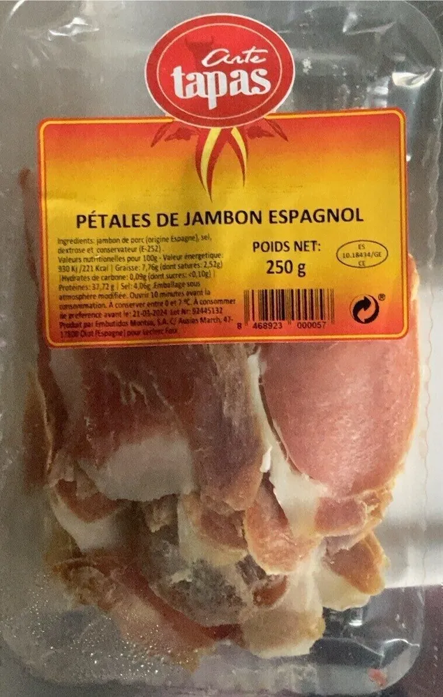 Petales de jambon espagnol