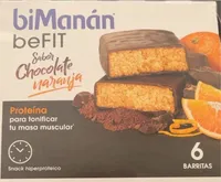 Barritas proteína sabor chocolate y naranja