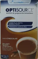 Optisource, batido preparación instantánea, chocolate