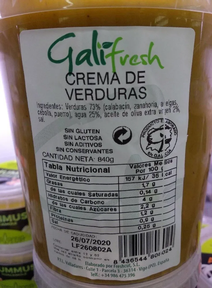 Crema de  verduras