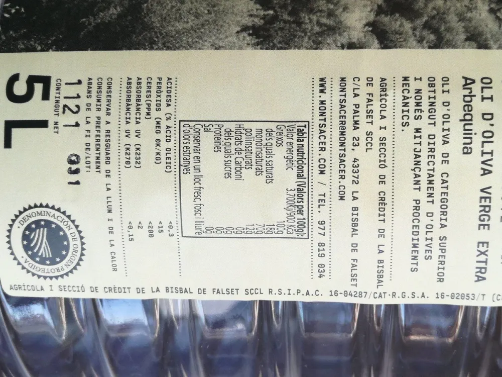 Aceite Oliva Virgen Extra Arbequina