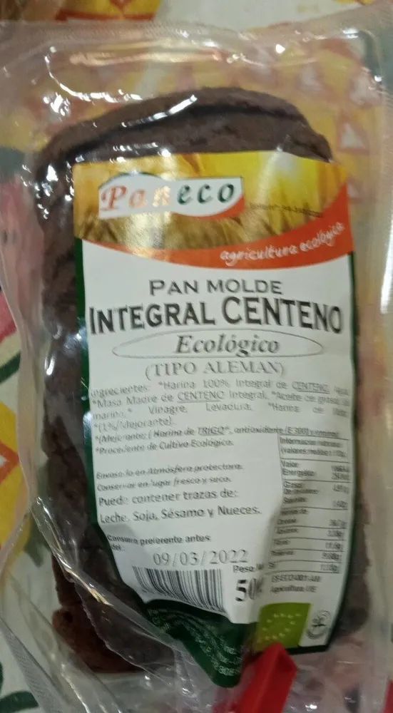 Pan molde integral centeno