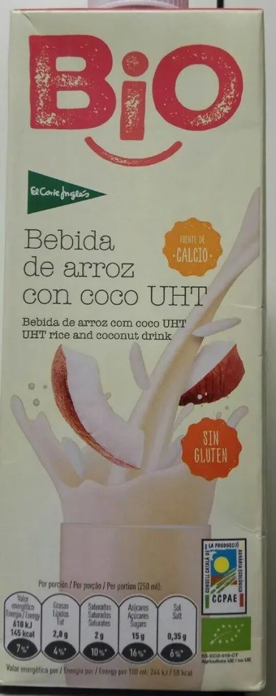 Bebida de arroz con coco UHT