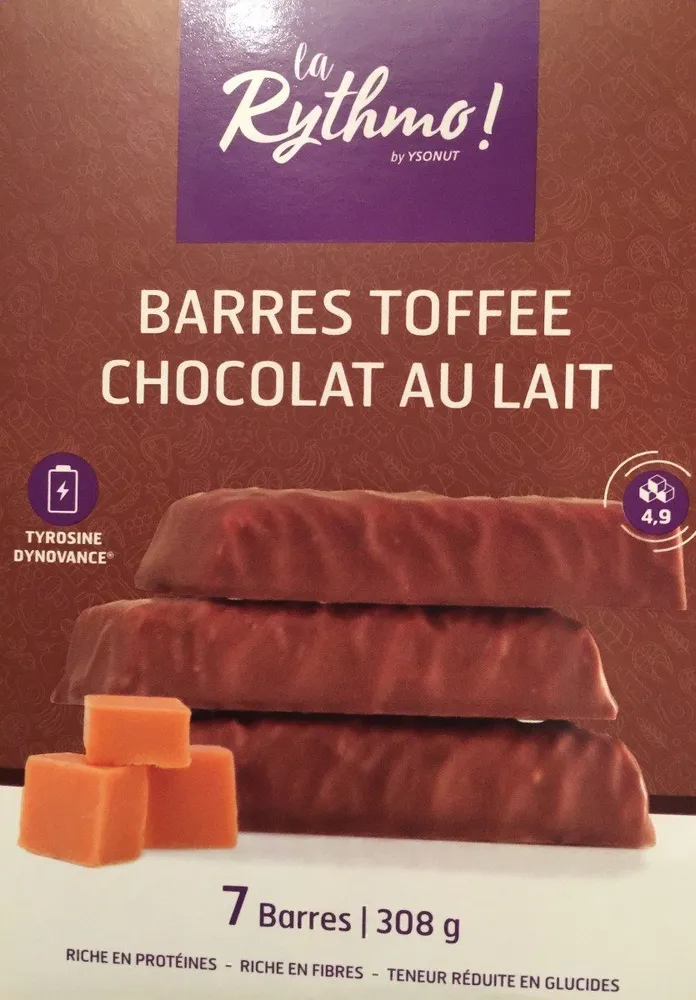 Barres toffe chocolat au lait