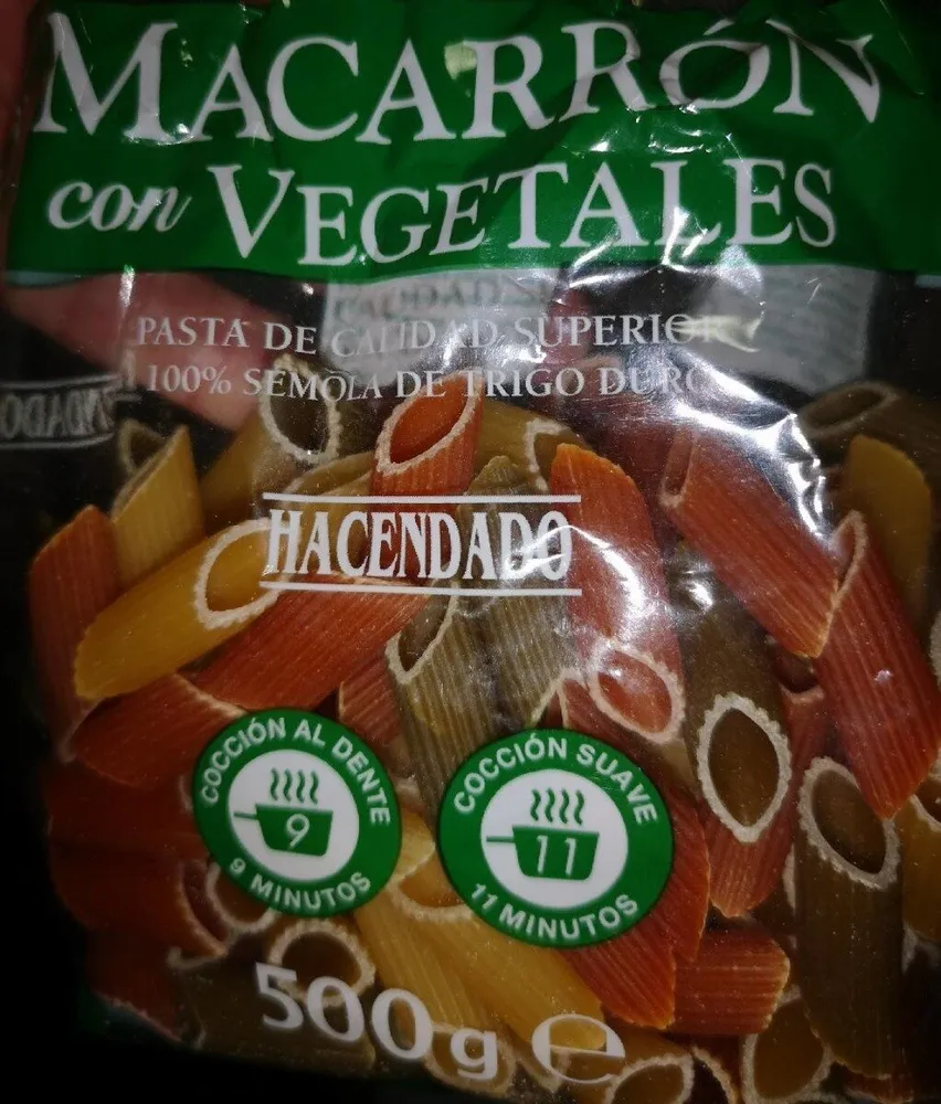 Macarrón con vegetales