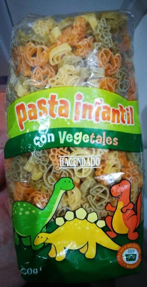 Pasta infantil con vegetales