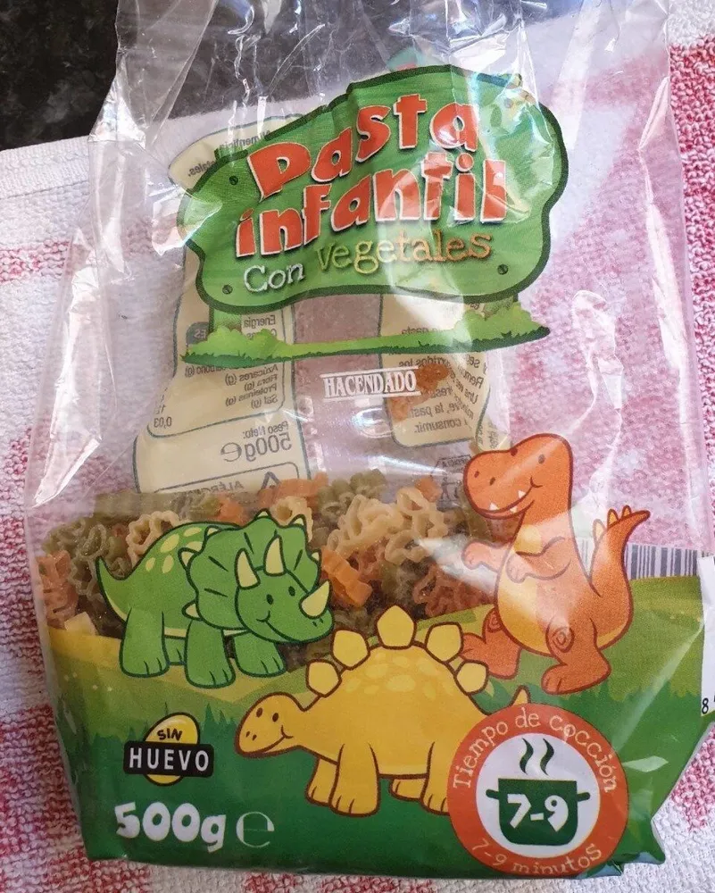 Pasta infantil con vegetales