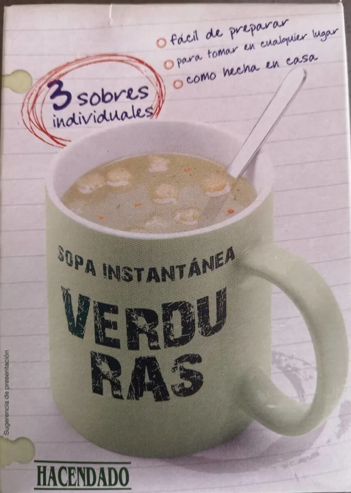 Sopa instantánea verduras