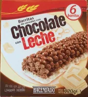 Barritas de cereales con chocolate con leche