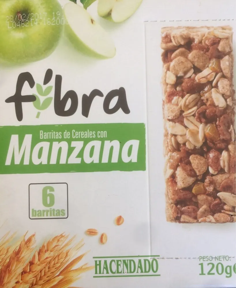 Barritas de cereales con manzana