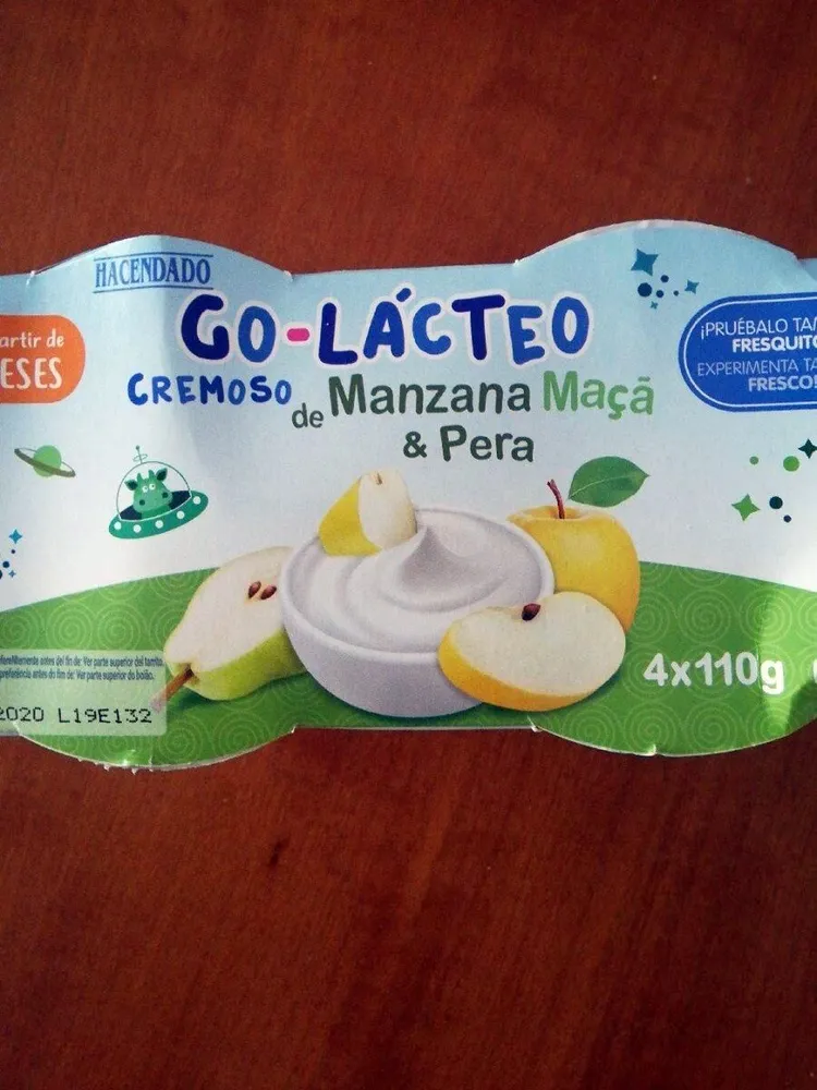 Go-Lácteo cremoso de manzana y pera