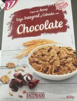 Copos de arroz trigo integral y cebada con chocolate