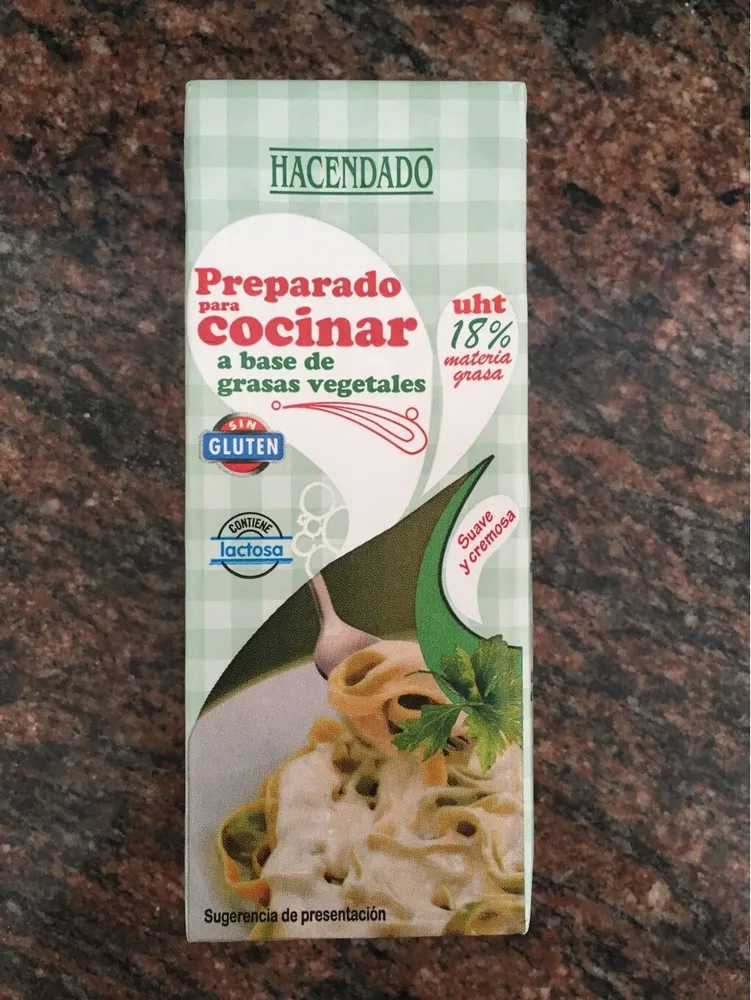 Preparado Culinario Uht A Base De Grasa Vegetal (18% Materia Grasa)
