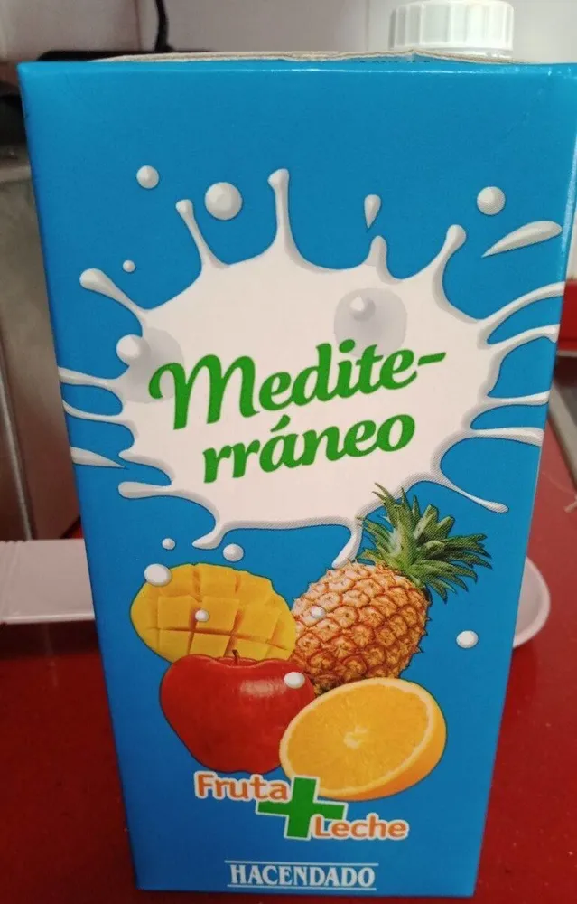 Mediterráneo zumo fruta y leche