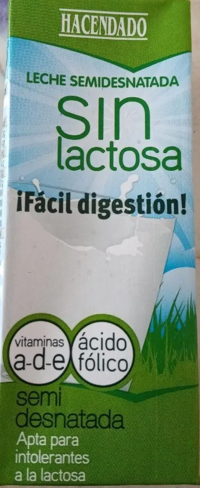 Leche semidesnatada sin lactosa