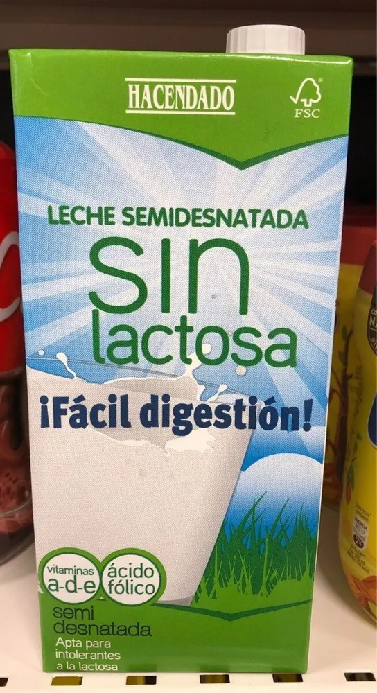 Leche semidesnatada sin lactosa