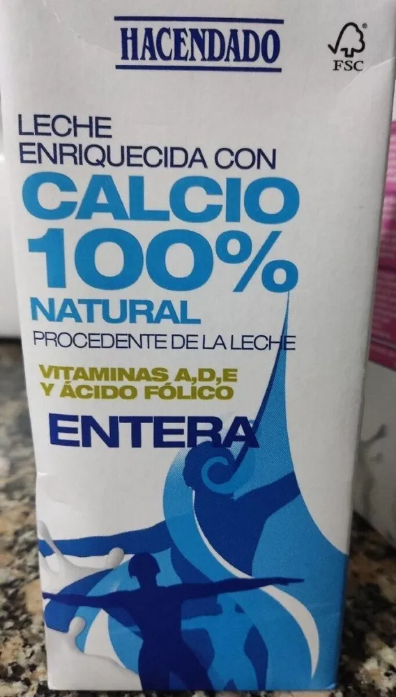 Leche enriquecida calcio y vitaminas entera