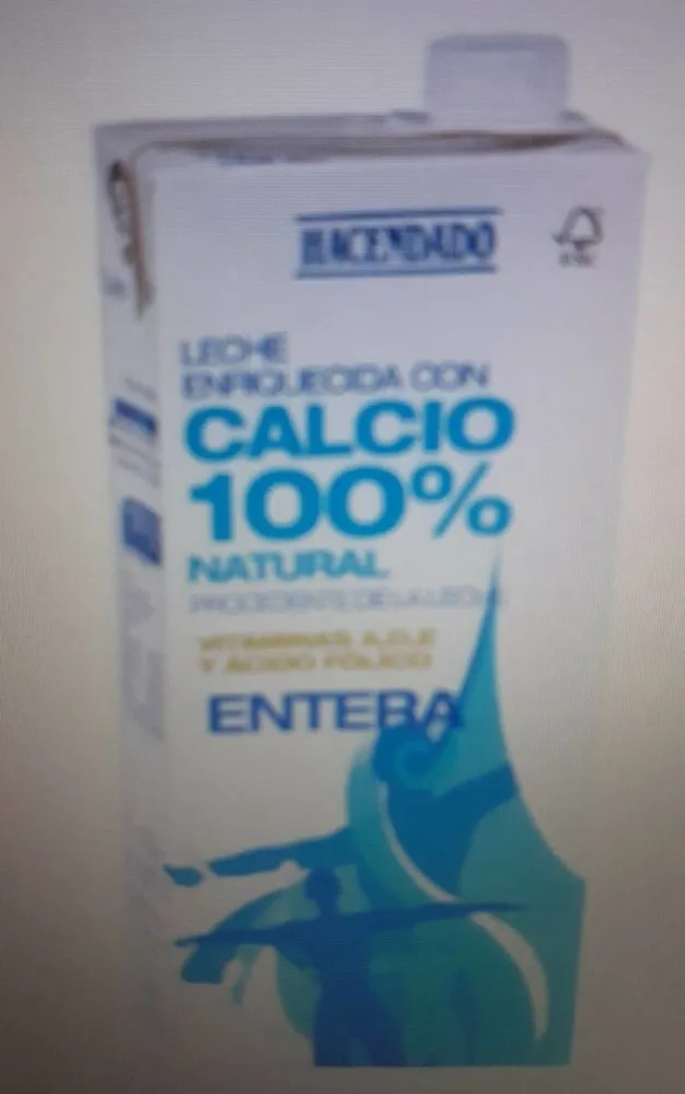 Leche entera calcio