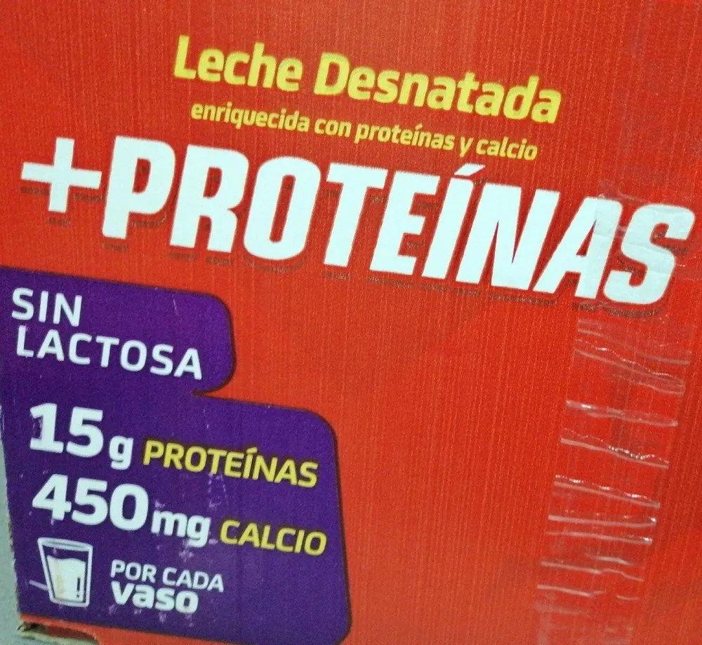 Leche desnatada proteínas sin lactosa