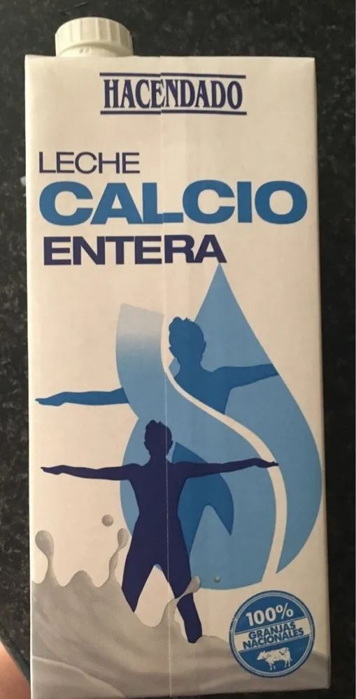 Leche entera calcio