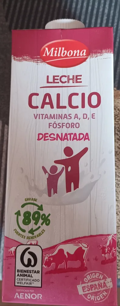 Leche calcio desnatada