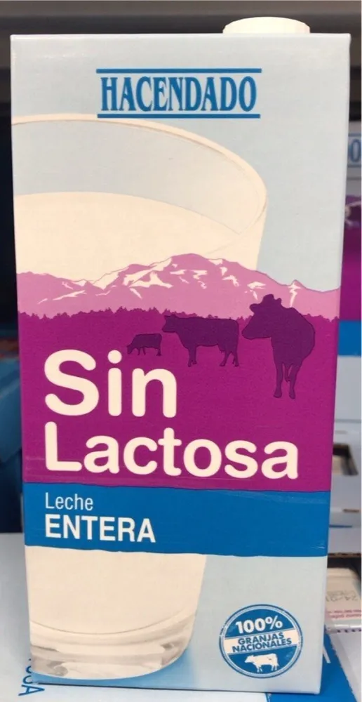 Leche entera sin lactosa