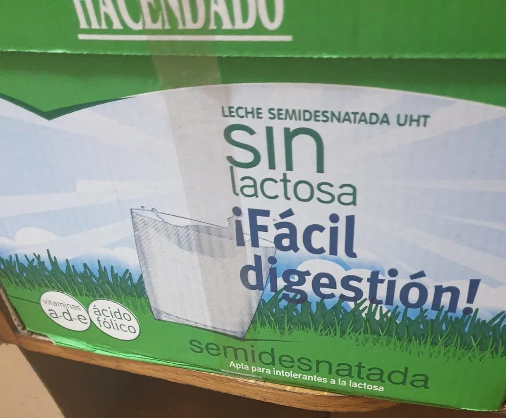 Leche sin lactosa semi